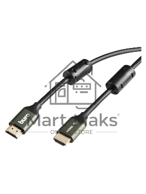 Кабель аудио-видео Buro HDMI (m)/HDMI (m) 1м. феррит.кольца Позолоченные контакты черный (BHP-HDMI-2.1-1G)