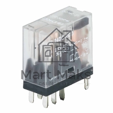 Реле миниатюрное промышленное, 2CO, ком. ток 8А, AgSnO2, напряжение 24V DC, опция: светодиод