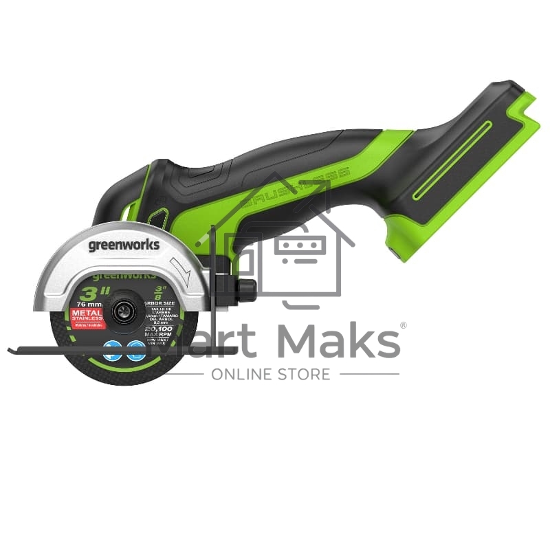Угловая шлифовальная машина GreenWorks GD24UCS, 24V, без АКБ и ЗУ, аккумуляторная (3402007)