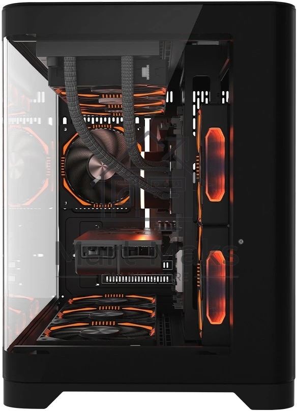 Компьютерный корпус 1STPLAYER UVIEW UV6 черный mATX UV6-BK