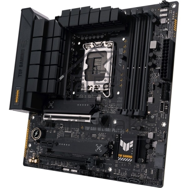 Материнская плата ASUS TUF GAMING B760M-PLUS D4, LGA1700, Intel B760, 4xDDR4, 4xSATA, 2xM.2, 1xPCIe 5.0 x16, 1xPCIe 4.0 x4, 1xPCIe 4.0 x1, 1xDP, 1xHDMI, 1x2.5Gb LAN, Wi-Fi, Bluetooth, 1xUSB-C 20Gbps, 4xUSB-A 10Gbps, 1xUSB-A 5Gbps, 2xUSB-A 2.0, 5x3.5 мм, 7
