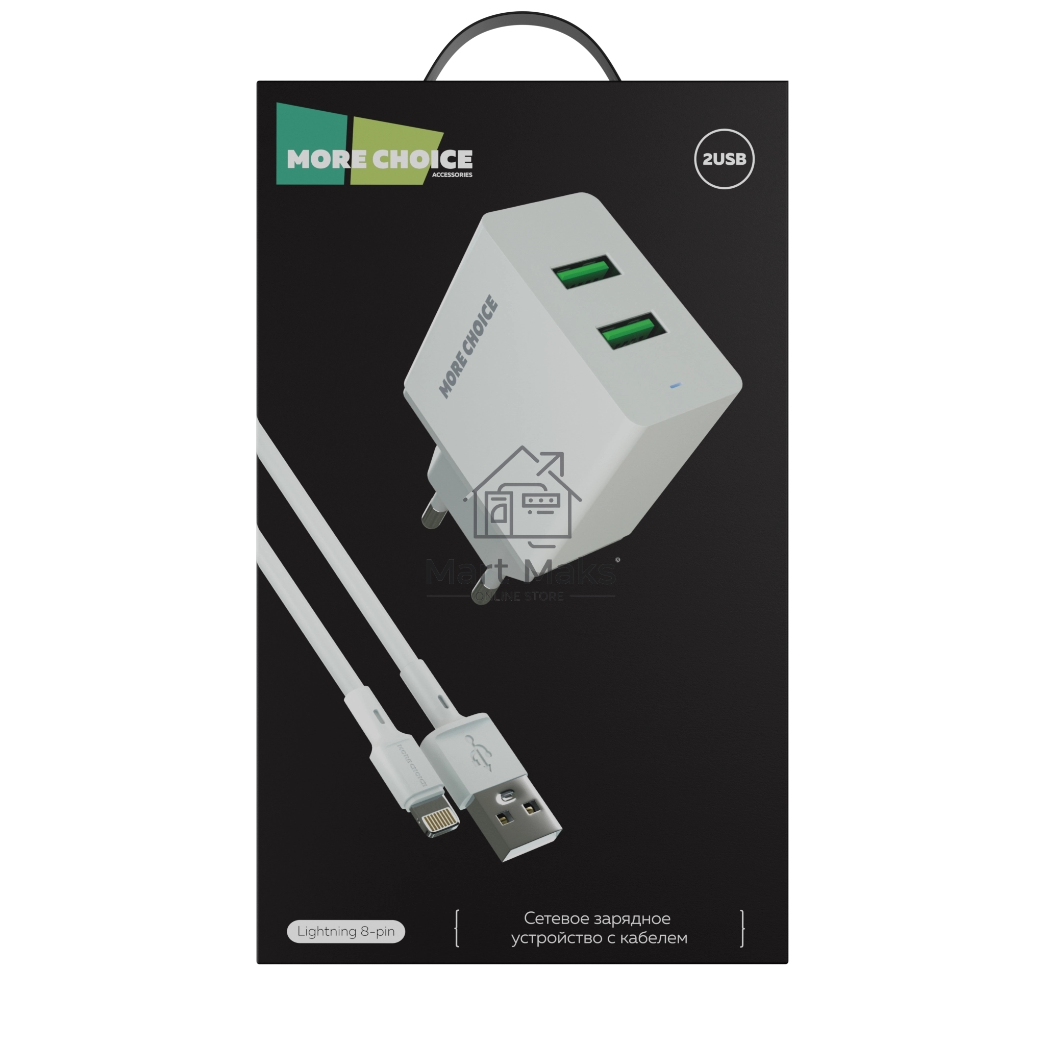 Зарядное устройство MORE CHOICE (4610196409028) NC11i СЗУ 2USB 2.4A для Lightning 8-pin белый