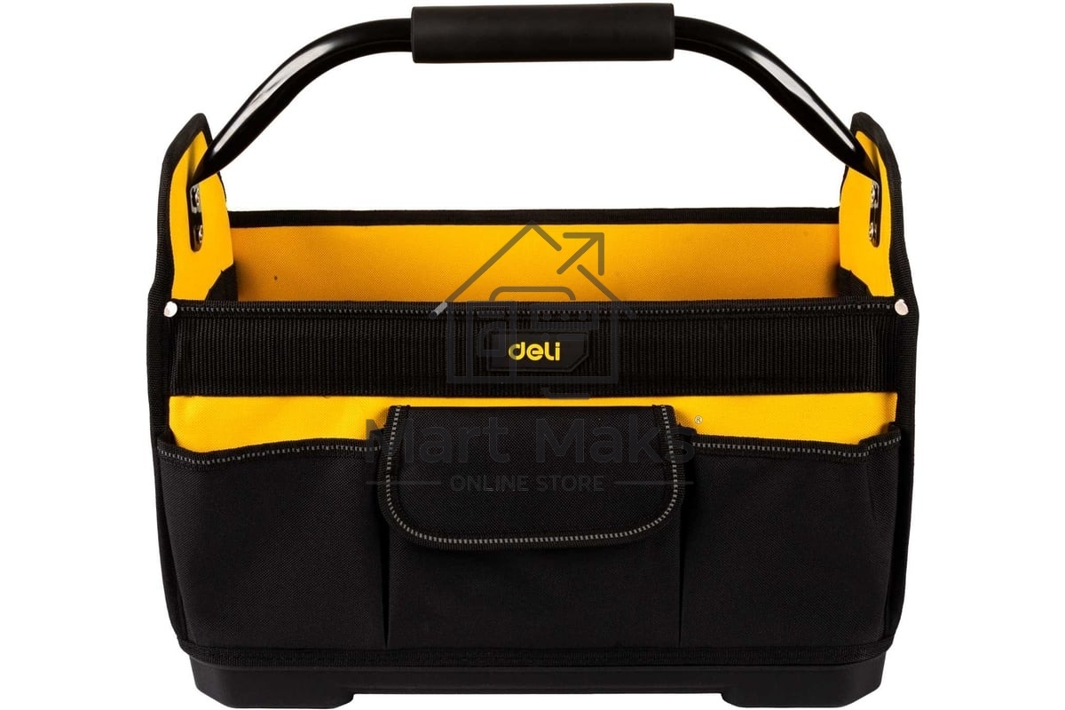 Сумка для инструментов каркасная с жестким пластиковым дном Deli DL586111 7 карманов, без плечевого ремня, ткань Оксфорд 600D