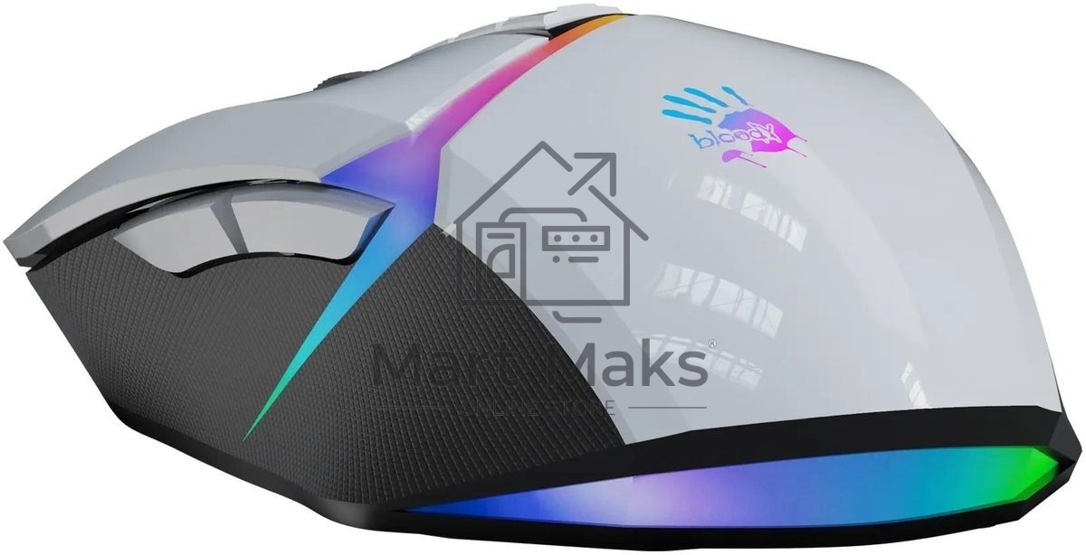 Мышь проводная A4Tech Bloody W60 Max белый, 10000 dpi, USB, кнопки - 10