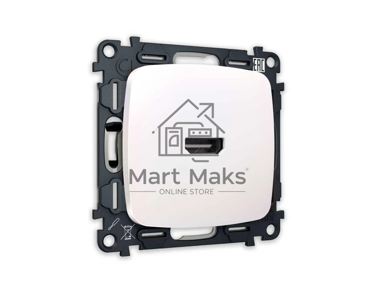 Комплект механизма розетки HDMI 2.0 OMEGA Жемчуг 40V/500mA 2.0GHz 5-18Gbit/s QUANT (OP2140, VM222) MO214010