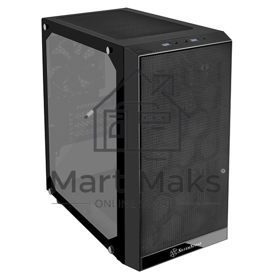 Компьютерный корпус Silverstone SST-PS15B-PRO Precision Mini Tower Micro ATX Computer Case, tempered glass, 2x 120mm ARGB, 1x ARGB Controller, black