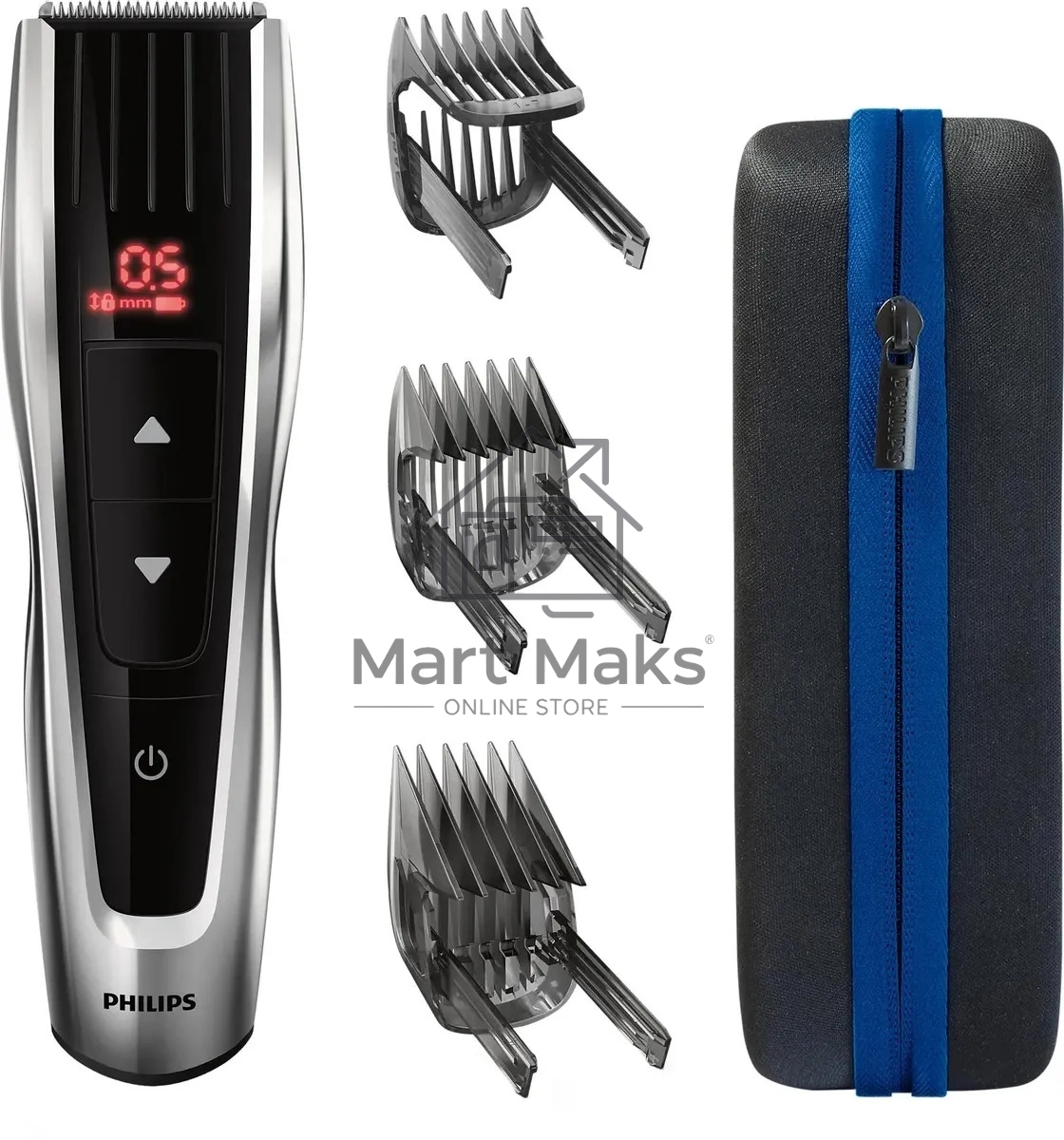 Машинка для стрижки Philips HC9420/15 серебристый/черный (насадок в компл:3шт)