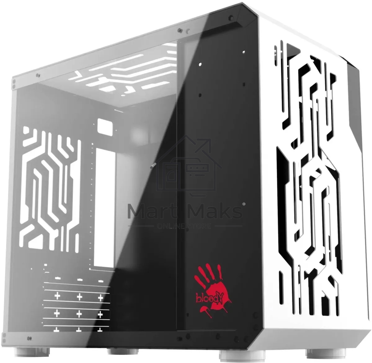 Компьютерный корпус Bloody BD-CC110 белый без БП mATX 5x120mm 2xUSB3.0 audio