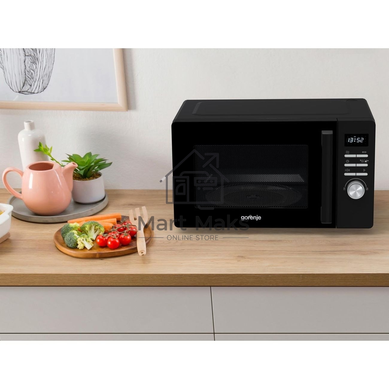 Микроволновая печь Gorenje MO23A3BH черный, 23 л, 800 Вт, переключатели - поворотный механизм/кнопки