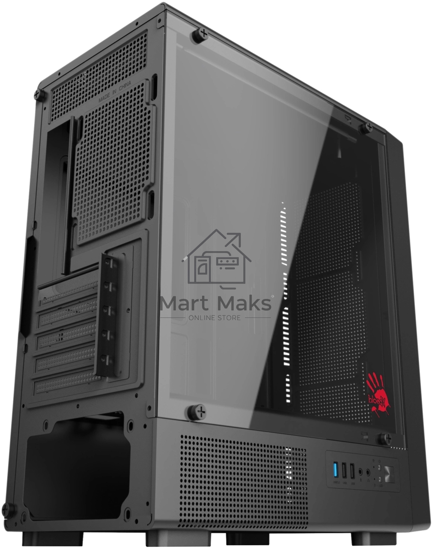 Компьютерный корпус Bloody BD-CC118 черный без БП mATX 8x120mm 2xUSB2.0 1xUSB3.0 audio bott PSU