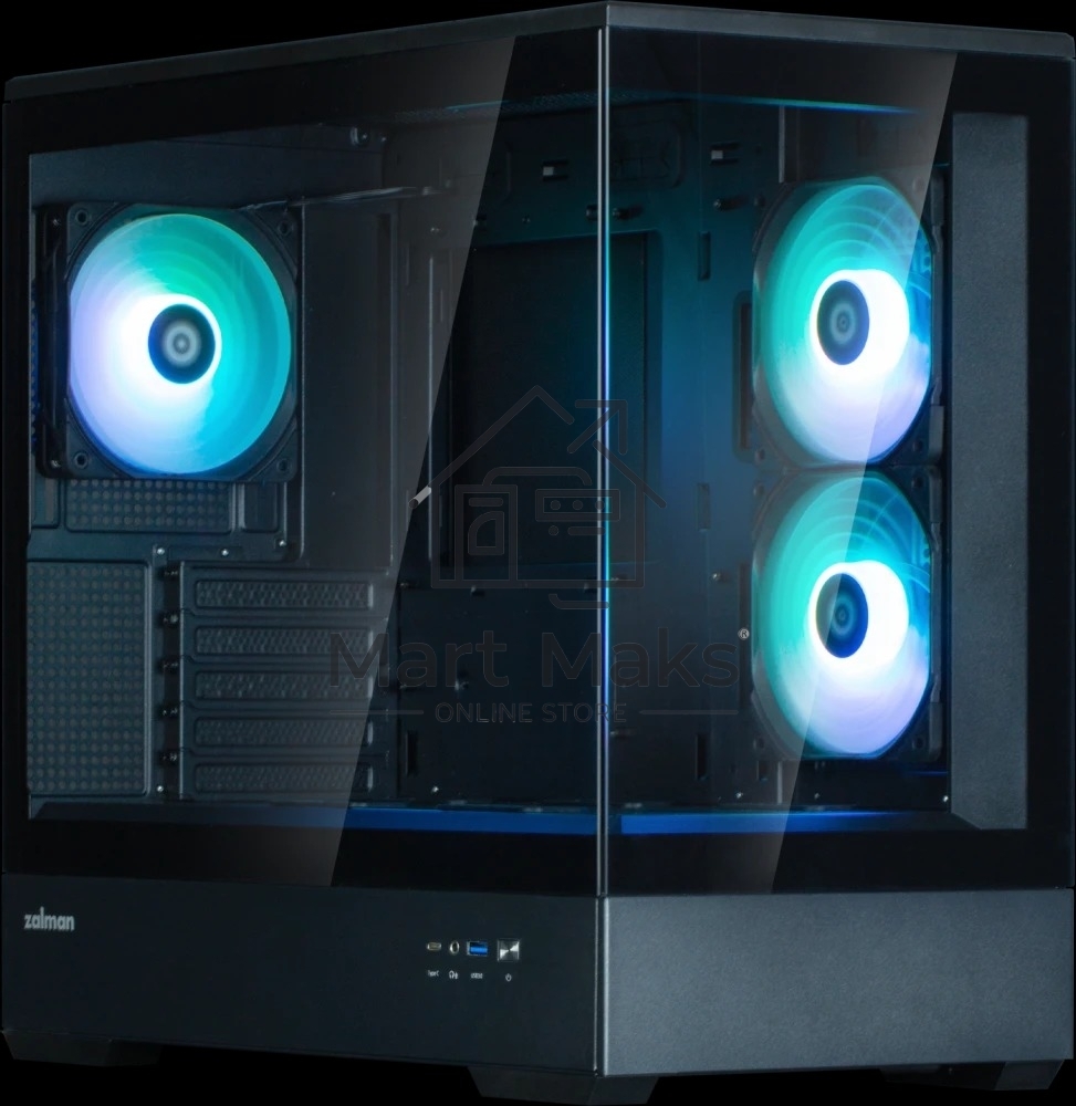 Компьютерный корпус ZALMAN P30 V2, MATX, BLACK, WINDOW, 2x3.5