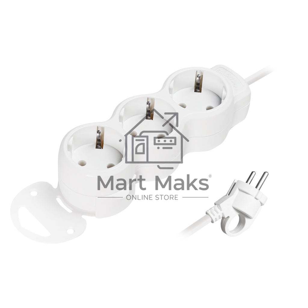 Удлинитель Smartbuy (SBE-16-3-05m-Z) 3 гн х 5,0 м белый