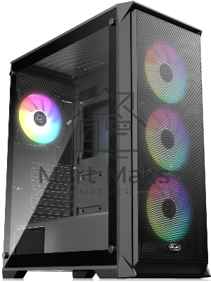 Корпус без блока питания Raijintek ARCADIA 41-MS4, Midi-Tower, TG, 1x120мм + 3x120мм ARGB, 2xUSB-A 3.0 + 1xUSB-C, ATX, mATX, mITX Black