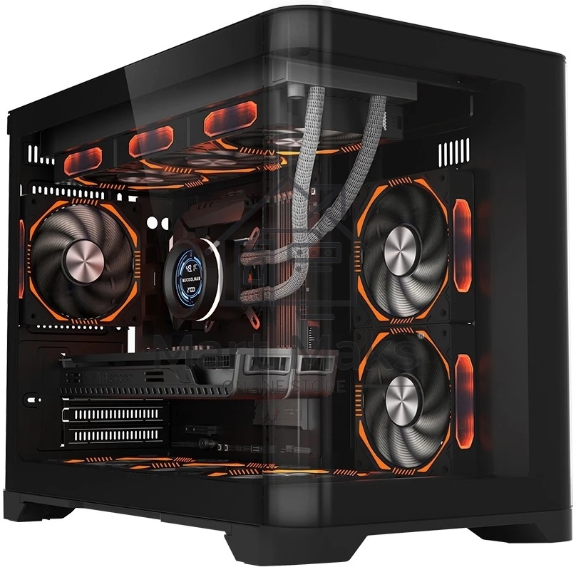 Компьютерный корпус 1STPLAYER UVIEW UV6 черный mATX UV6-BK