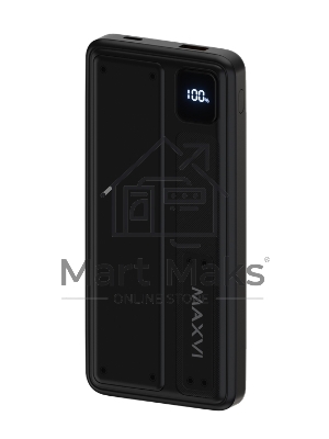 Внешний аккумулятор Maxvi PB10-10 10000мАч, 2A USB + кабели: Type-C/Lightning