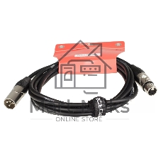 Кабель микрофонный FORCE FMC-05/3XLR (M) - XLR (F), высококачественный балансный, малошумящий с проводниками из безкислородной меди OFC, диаметр 6 мм, профессиональные металлические разъемы, длина 3 м, цвет черный