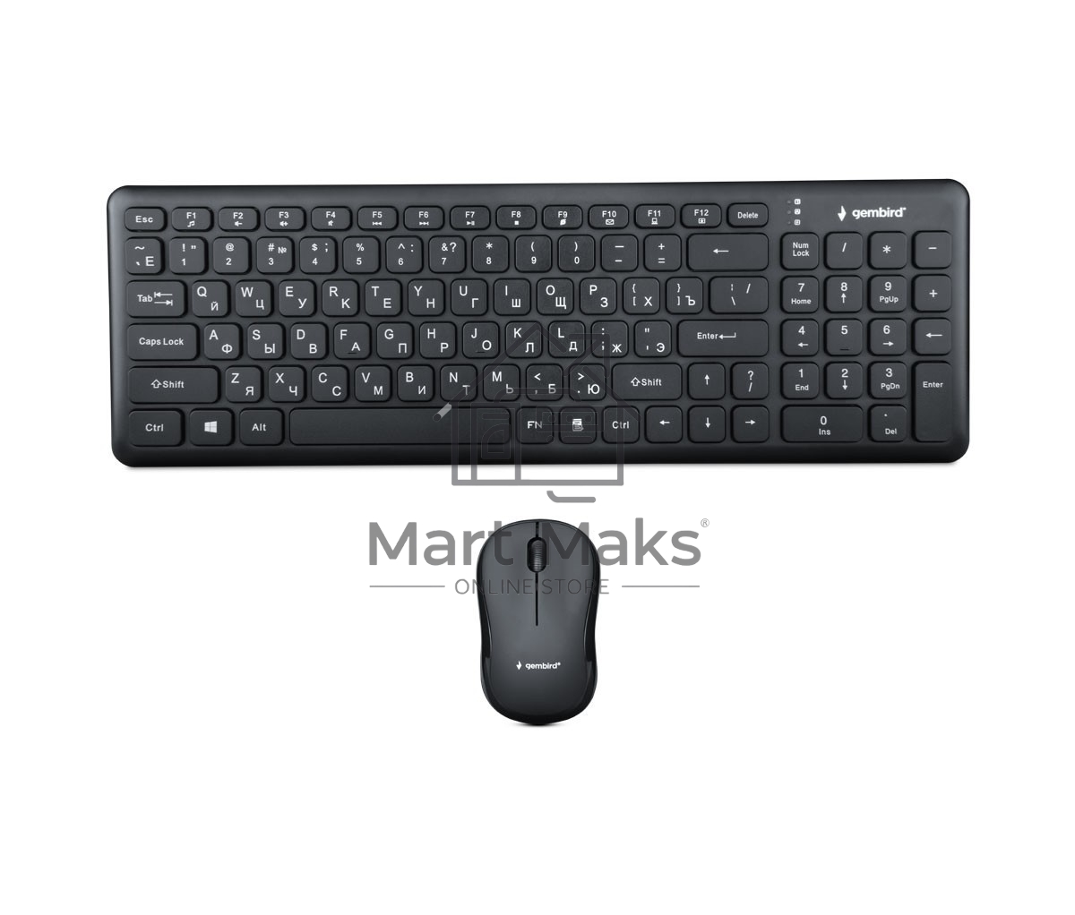 Комплект клавиатура+мышь беспроводные Gembird KBS-9200, 2.4ГГц