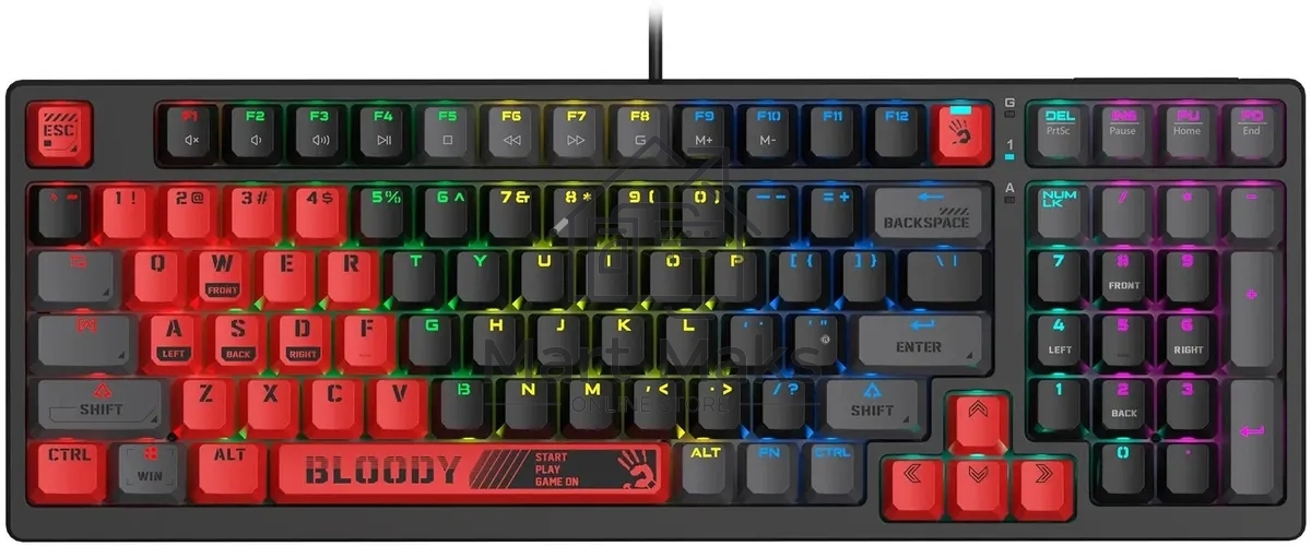 Клавиатура A4Tech Bloody S98 Sports Red BLMS Plus проводная USB красный/черный