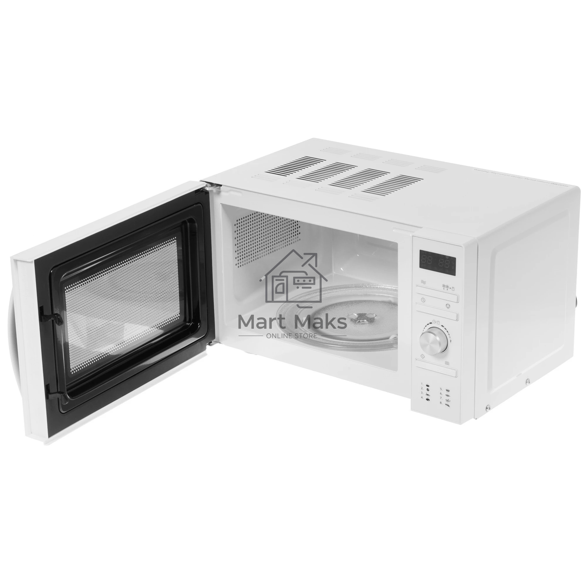 Микроволновая печь Hyundai HYM-D3027 белый, 20 л, 700 Вт, переключатели - поворотный механизм/кнопки