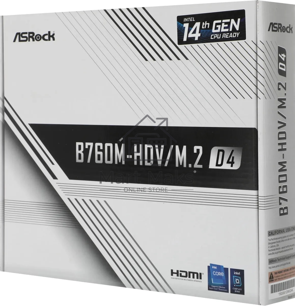 Материнская плата ASRock B760M-HDV/M.2 D4, LGA 1700, Intel B760, 2xDDR4, 4xSATA, 2xM.2, 1xPCIe 4.0 x16, 2xPCIe x1, 1xDP, 1xHDMI, 1xVGA, 1x 1Gb LAN, 2xUSB-A 3.2 Gen 1, 3xUSB 2.0, 3x3.5 мм, 7.1, mATX
