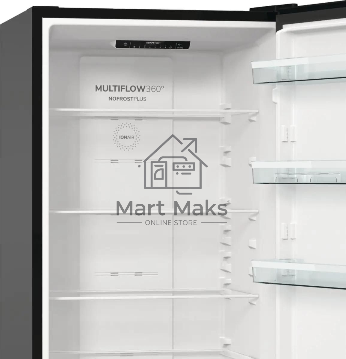 Холодильник Gorenje NRK6202EBXL4 черный матовый двухкамерный 235/96л морозилка снизу, No Frost