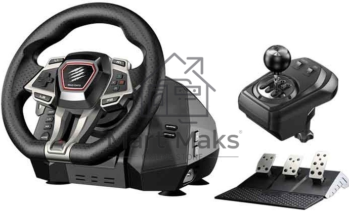 Руль Mad Catz M.2.X. PRO (USB, вибрация, 3 педали, рычаг переключения, D-Pad)