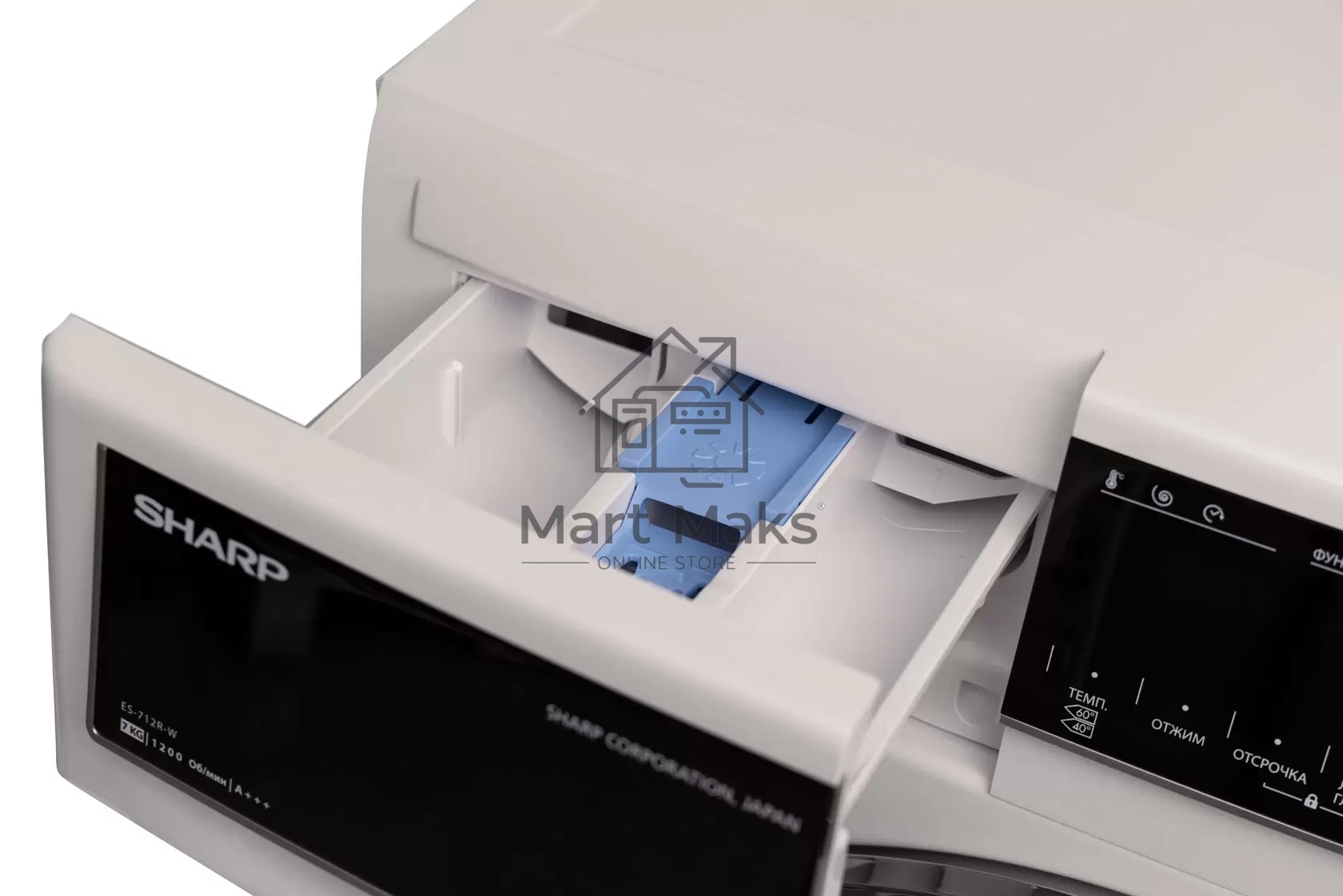 Стиральная машина Sharp ES712RW белый, загрузка фронтальная 7 кг, 1200 об/мин, класс: A+++