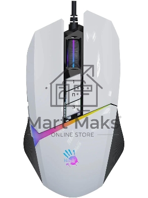 Мышь проводная A4Tech Bloody W60 Max белый, 10000 dpi, USB, кнопки - 10