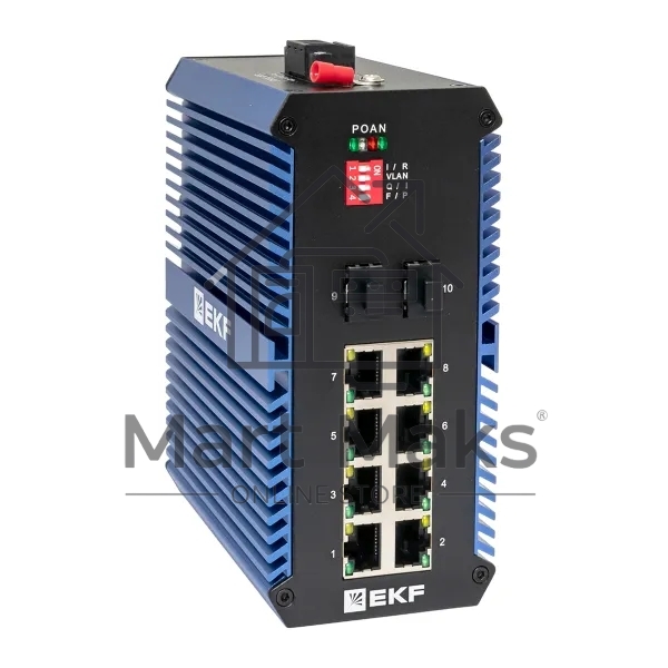 Коммутатор EKF TSX-U-2GX/SFP-8GTP, 8×1 Гбит/с PoE + 2×1 Гбит/с SFP, неуправляемый