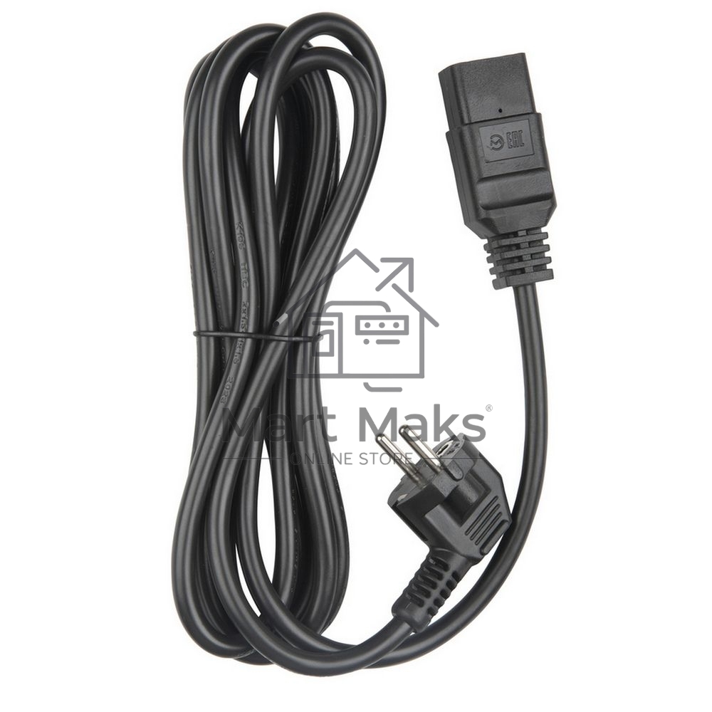 Кабель питания Hyperline PWC-IEC19-SHM-5.0-BK (Shucko+C19) (3x1.5), 5м