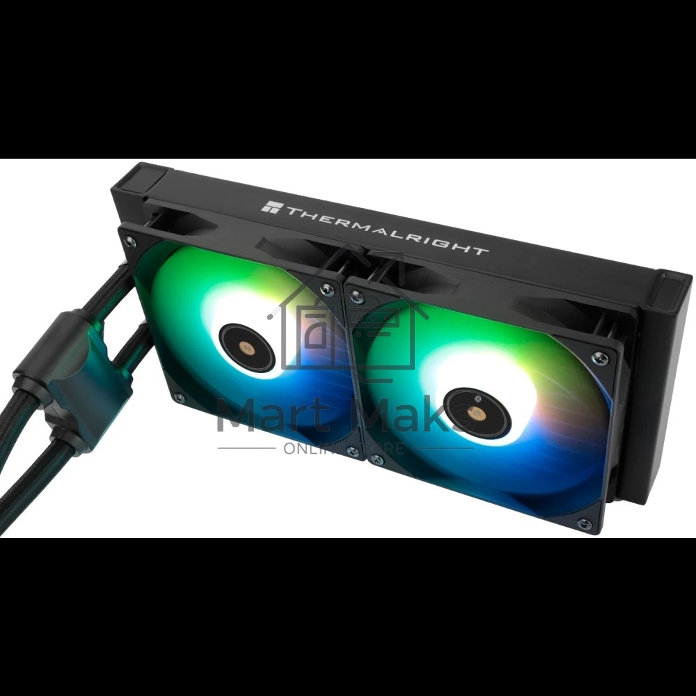 Водяное охлаждение для процессора Thermalright Frozen Notte 240 черный ARGB V2 (240mm, Black, ARGB/ Fans: 2x120mm, 72.37CFM, 27.7dBA, 2000RPM/ Pump height 54mm, 28dBA, 5300RPM, Rad thickness 27mm/ S: 1200, 1700, 1851, 2011, 2066, 115X, AM2, AM2+, AM3, AM3