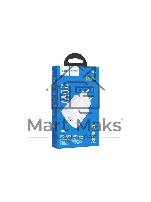 Блок питания (сетевой адаптер) HOCO C94A Metro 1xUSB-C с кабелем Type-C-Lightning, 3.0A, 20W, белый