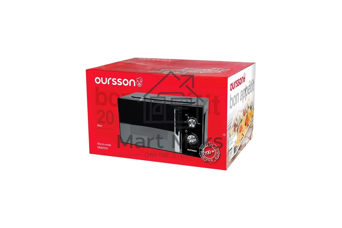 Микроволновая печь OURSSON MM2010/BL черный/серебристый, 20 л, 700 Вт, переключатели - поворотный механизм