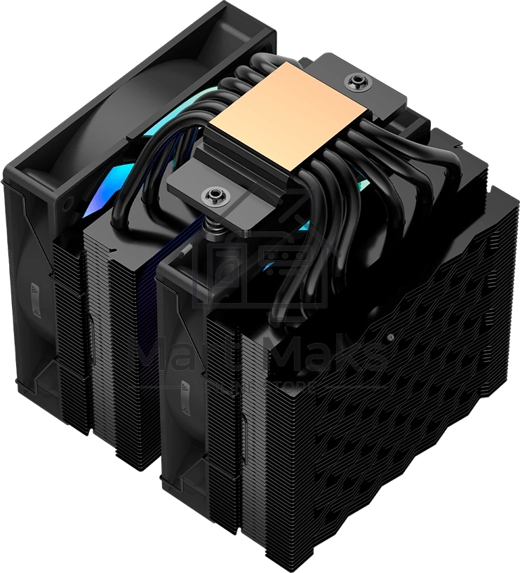 Кулер для процессора/CPU Cooler PCCooler RT620 ARGB BK (250W, 4-pin PWM, 157мм, Al/Cu, 6x6мм, 2x120мм, 73.32CFM, 34.9dBA, 2200RPM, S: 1851/1700/1200/115X, AM5/AM4, черный)
