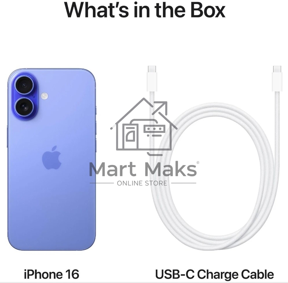 Смартфон Apple iPhone 16, 8/256Gb, ультрамарин