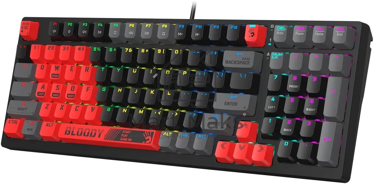 Клавиатура A4Tech Bloody S98 Sports Red BLMS Plus проводная USB красный/черный