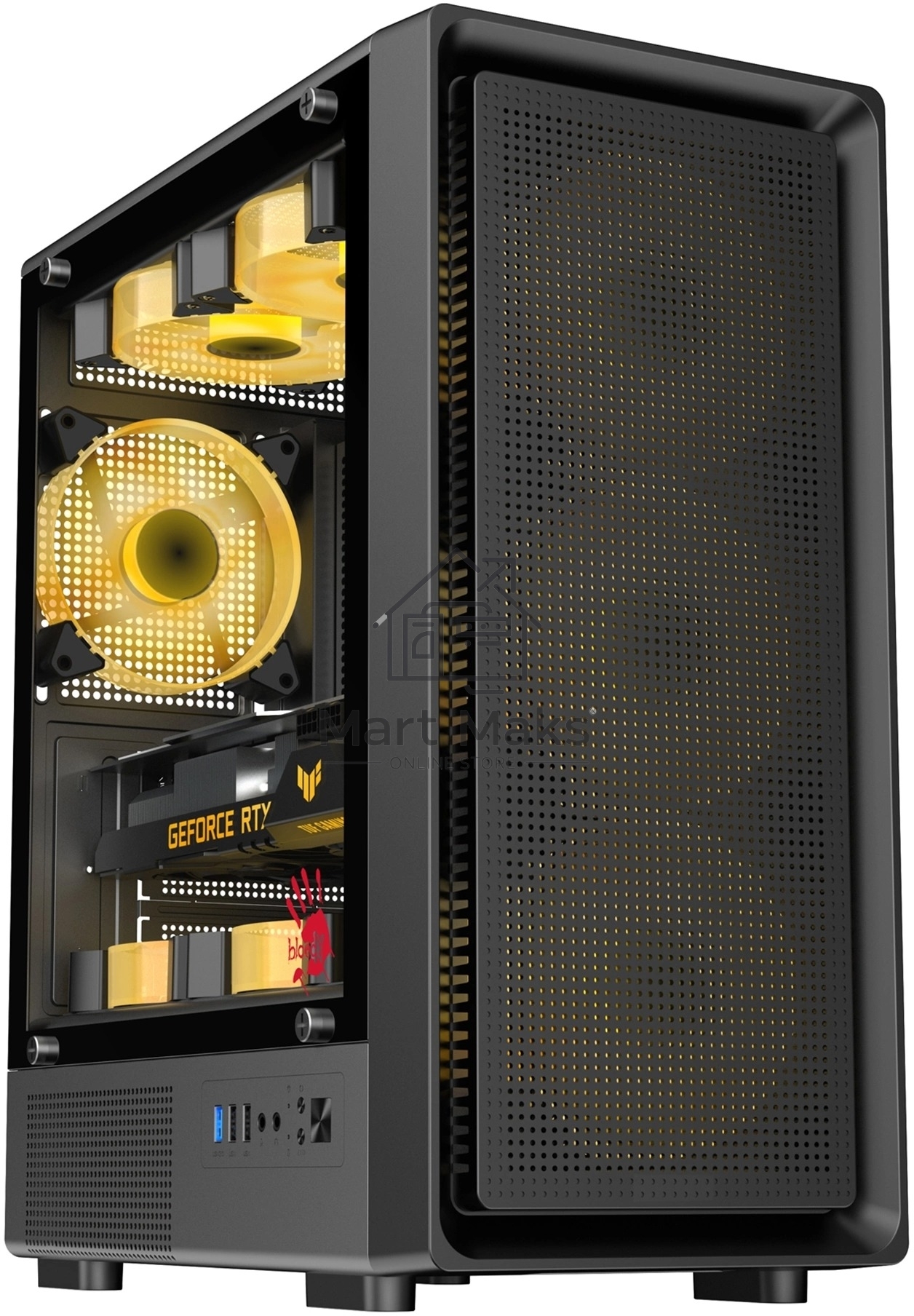 Компьютерный корпус Bloody BD-CC118 черный без БП mATX 8x120mm 2xUSB2.0 1xUSB3.0 audio bott PSU