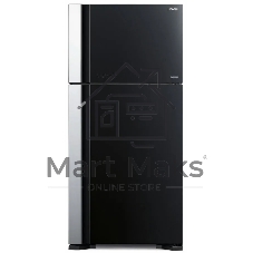 Холодильник Hitachi R-VG660PUC7-1 GBK черный стекло двухкамерный 405/145л морозилка сверху No Frost