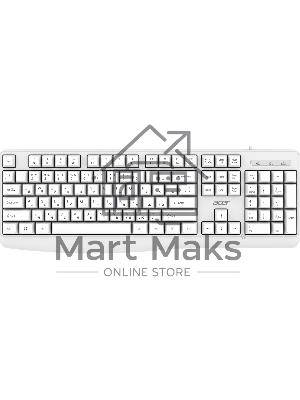 Клавиатура проводная Acer OKW301 (ZL.KBDCC.01B), USB, белый