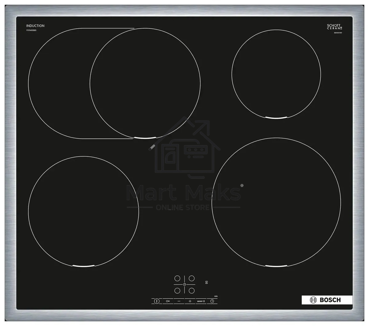 Индукционная варочная панель Bosch PIF645BB5E независимая, черный