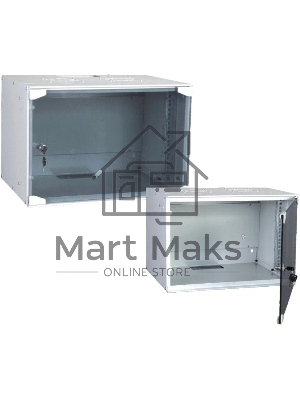 Шкаф телекоммуникационный настенный NEOMAX 6U (520х400), стеклянная дверь, замок-ключ, разборный, цвет черный (1 коробка) NM-CBWM-6U5240GKL-301-BK