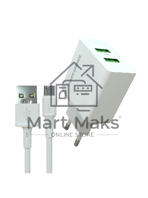 Зарядное устройство MORE CHOICE (4610196409035) NC11m белый - СЗУ 2USB 2.4A для micro USB