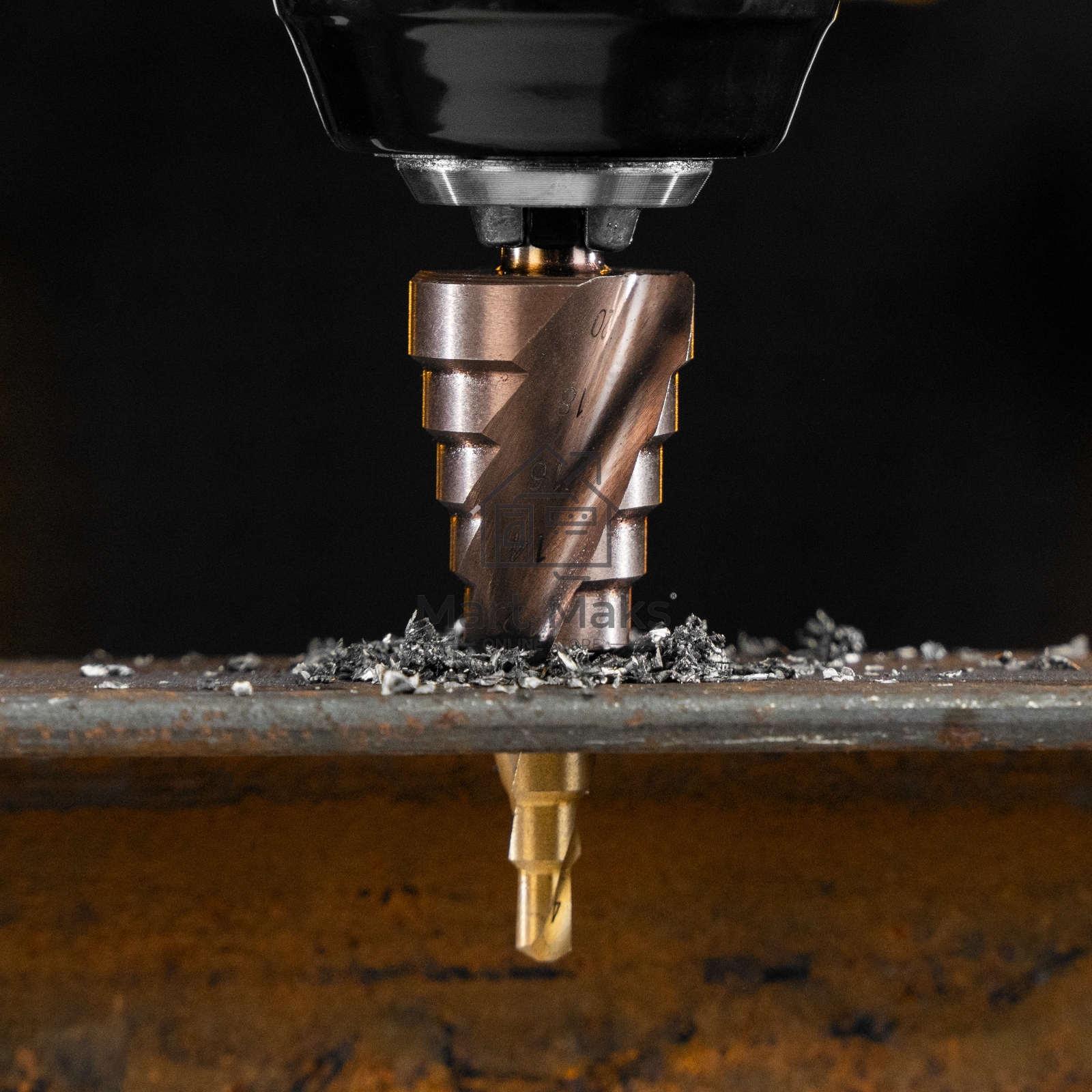 Сверло ступенчатое Denzel 4-6-8-10-12-14-16-18-20 мм, Р6М5К5, 6-гр. хвостовик 723613