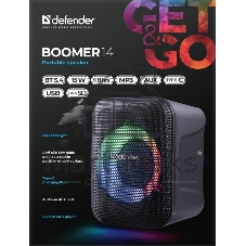 Колонка портативная DEFENDER Boomer 14 (Бумер 14) черный (15Вт, USB, Bluetooth, питание от аккумулятора) (65114)