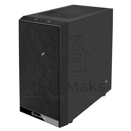 Компьютерный корпус Silverstone SST-PS15B-PRO Precision Mini Tower Micro ATX Computer Case, tempered glass, 2x 120mm ARGB, 1x ARGB Controller, black