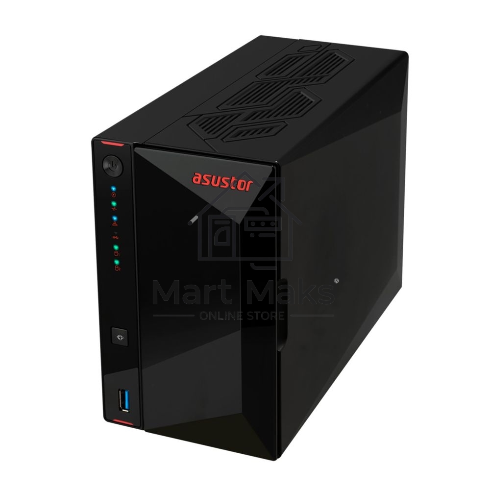 Сетевой накопитель ASUSTOR AS5402T 2-Bay NAS/Media player/Intel Celeron N5105 2.0GHz up to 2.9GHz, 4GB SO-DIMM DDR4, noHDD(HDD,SSD),/2x 2,5Gb (LAN)/3xUSB3.2,HDMI; 90IX01R1-BW3S20