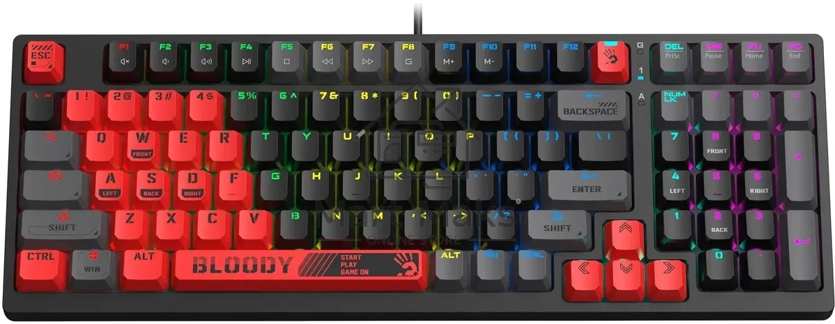 Клавиатура A4Tech Bloody S98 Sports Red BLMS Plus проводная USB красный/черный