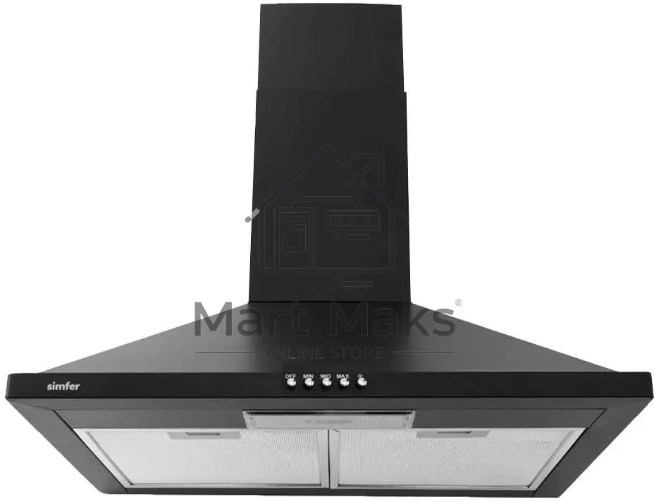 Вытяжка каминная Simfer 8563SM черный, 50 см, 550 м³/ч, 55 дБ