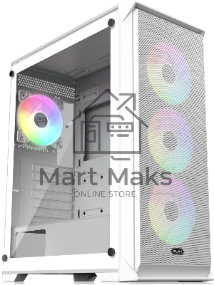 Корпус без блока питания Raijintek ARCADIA 41-MS4, Midi-Tower, TG, 1x120мм + 3x120мм ARGB, 2xUSB-A 3.0 + 1xUSB-C, ATX, mATX, mITX White