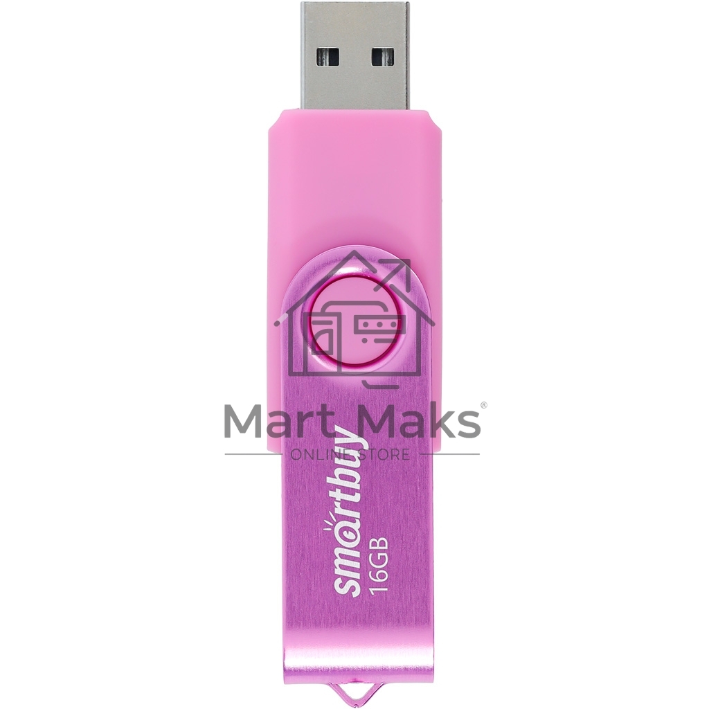 Флешка USB Smartbuy Twist Pink (SB016Gb2TWP), 16Gb, USB 2.0, R/W 15/12, розовый